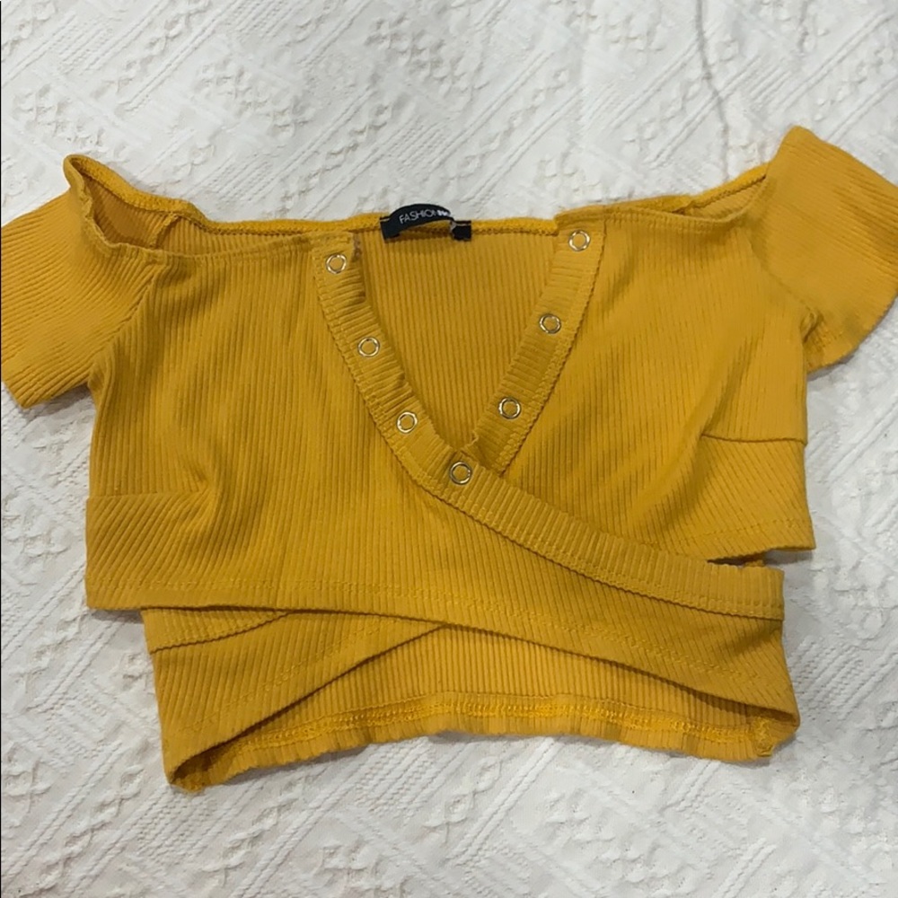 FASHION NOVA yellow crop top